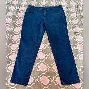 d&co Plus Size 22W Dark Wash Boot Cut Jeans with Stretch Waist